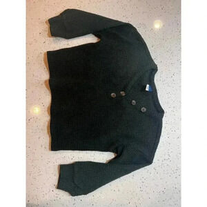 OLD NAVY long sleeve waffle texture boys shirt button vneck size small